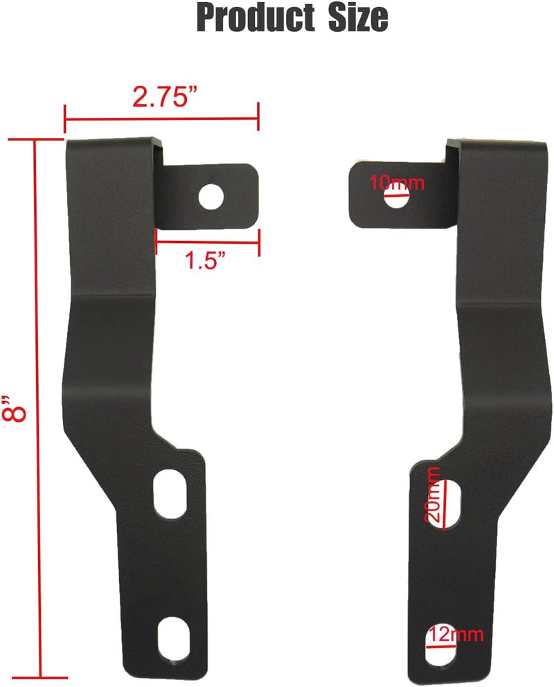 DarSeity Low Profile Mount Hood Hinges Ditch Light Brackets for Tacoma 2005-2015, for Auxiliary Off-Road Lighting - Image 4